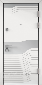 Стальная входная дверь в квартиру с дизайнерской светлой отделкой №10 внешняя - фото