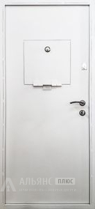 Белая дверь с окном для кассы и усиленными петлями высокой прочности №7 внутренняя - фото